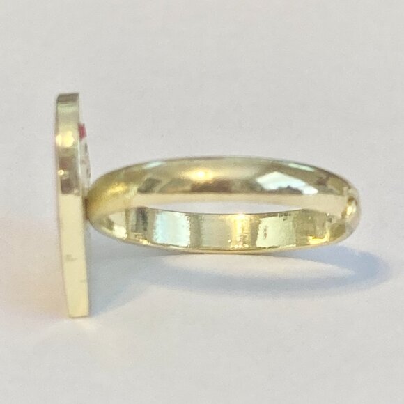 Vintage Disney Minnie Mouse Heart Ring Size 7 8 Signed Adjustable Red Enamel - Picture 7 of 12